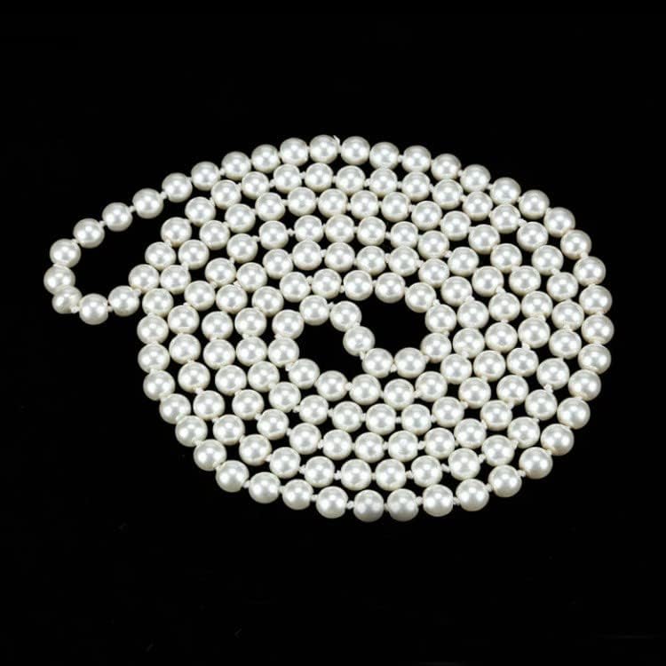 1920s Long Fake Pearls Strand Necklace Layered Retro Vintage Imitation Round Beaded Ball for Women Flapper Party Halloween Jewelry Mother's Day Gift