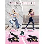 Steppers for Exercise at Home, KitGody Mini Stepper with Resistance Bands, Portable Stair Stepper for Home 330LBS Capacity, Adjustable Height Fitness Stepper Machine - Image 3