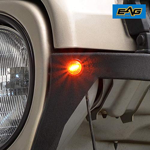 Eag Replacement For Front Fender Flare With Led Eagle Lights Armor 1 Pair 97-06 Wrangler Tj #TOP6