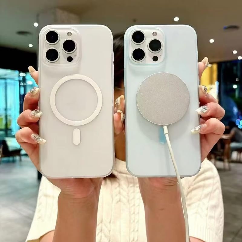 Image of COVERLY Hard Back Case Cover Compatible for iPhone 12 Pro | Ultra-Thin Matte | Magnetic Mag-Safe| Wireless Charging Clear Case |Camera Protection (PC | Navy Blue)