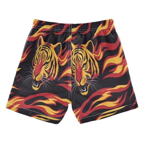Boccsty Tiger Head Stripe Boys Swim Trunks Baby Kids Swimwear Summer Toddler Beach Board Shorts 2T2