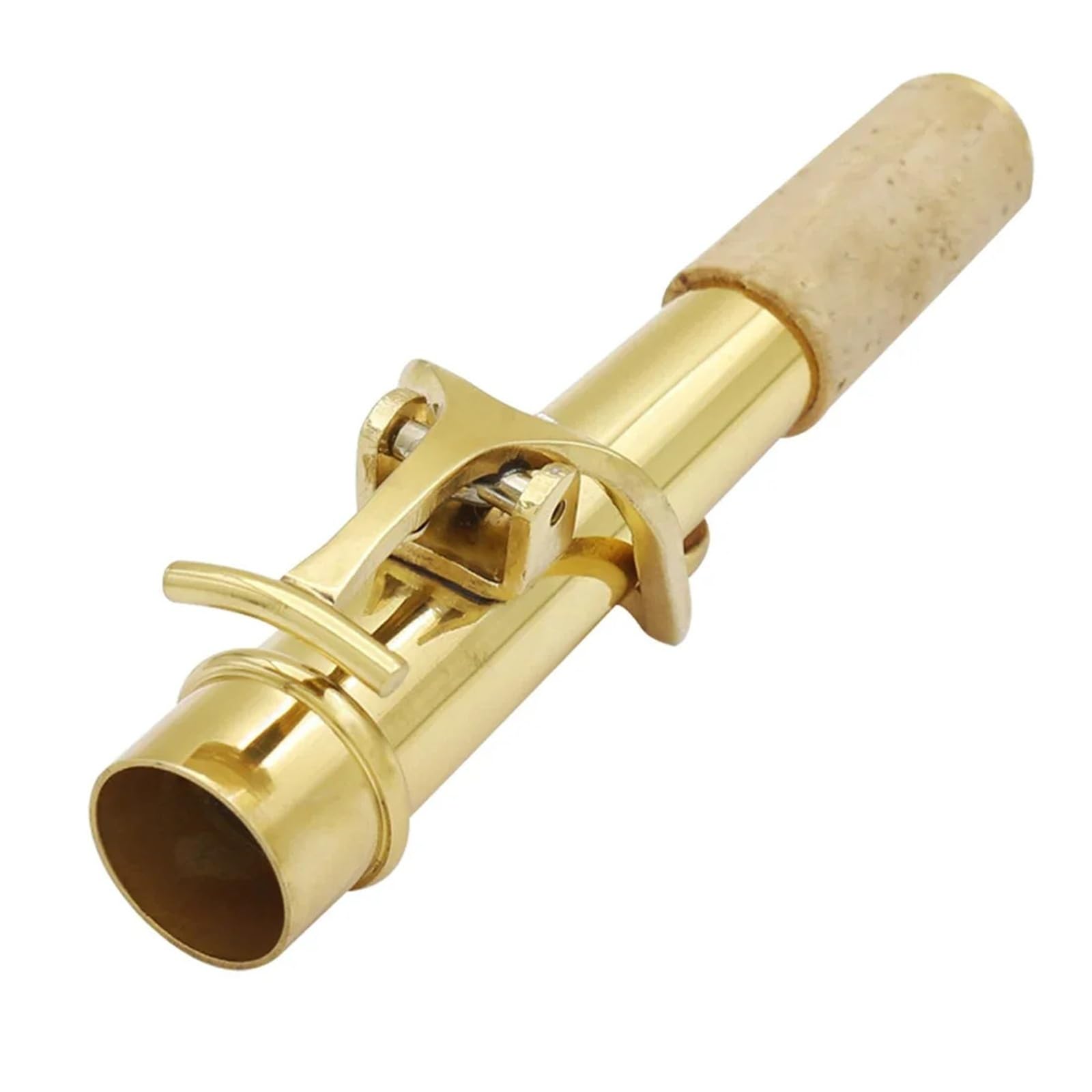 Sassofono soprano piegato collo dritto 2 pezzi oro argento bronzo sax piega collo parti e accessori for strumenti a fiato(Gold)