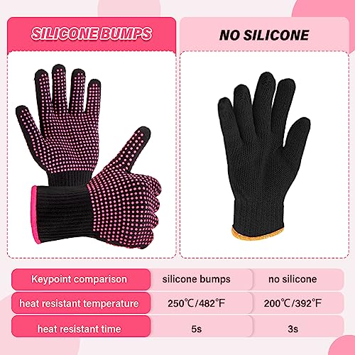 Suhine 20 Pcs Heat Resistant Gloves Professional Heat Resistant Gloves for Hair Styling Curling Heat Resistant Work Gloves(Silicone Bumps Style) - Thumbnail 6