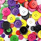 Topfive Colorful Sewing Buttons Round Resin Buttons for Sewing 80Pcs Mixed Color 4-Hole Craft Button