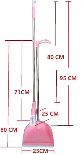 Miniatura 2 de Juego de escoba y recogedor, de plástico ligero, antiadherente, escoba y recogedor, para exteriores, interiores, hogar, cocina, oficina, (azul)