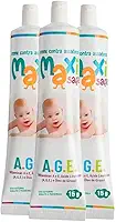 kit com 3 Creme Pomada de Assadura Para Bebe Maxi Baby Vitamina A.E com Óleo de Girassol A.G.E - 15g Cada Total 45g