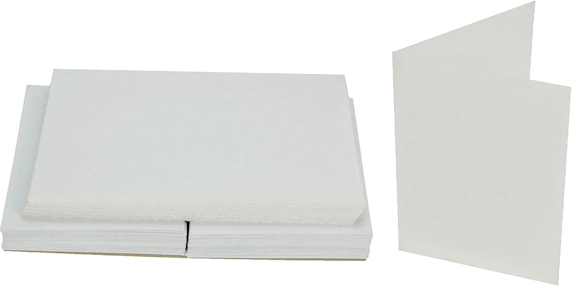 FriskPaperwave Cascade 1 Fold Plain C6 Card White Pk50 (Pack)