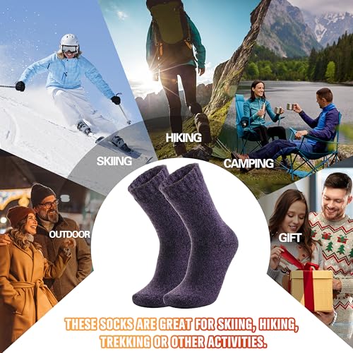 Image of 3 Pairs Warm Thermal Socks for Women & Men Winter Ski Thick Boot Insulated Socks for Cold Weather