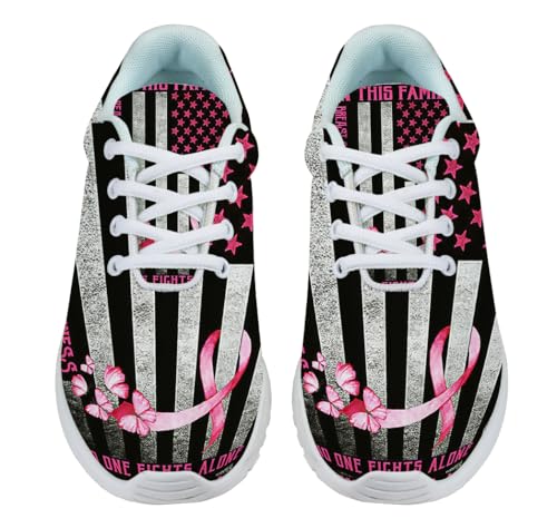 Breast Cancer Awareness Shoes for Women Men Trail Running Casual Fashion Sneakers Slip-on Tennis Shoes