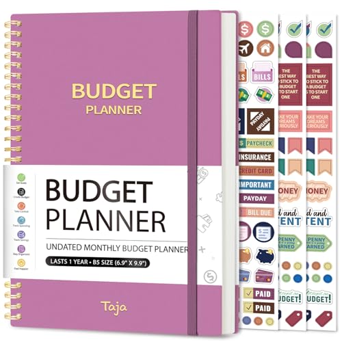 Budget Planner - Monthly Budget Book with Expense Tracker Notebook, Undated Bill Organizer & Finance Planner to Take Control of Your Money, Account Book to Manage Your Finances-Purple
