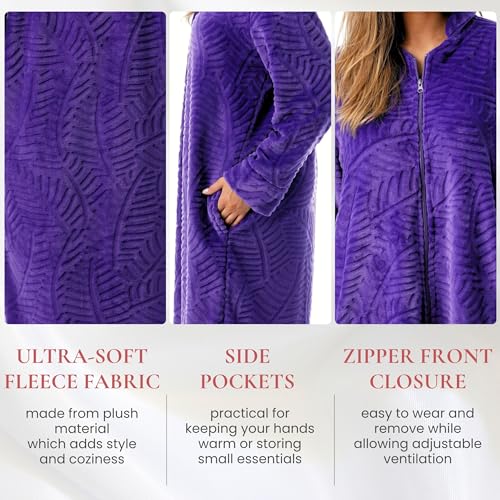 Image of Just Love Plush Zipper Lounger Solid Robe