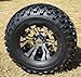 10" Vampire Machined/Black Golf Cart Wheels and 22x11-10 All Terrain Golf Cart Tires - Set of 4