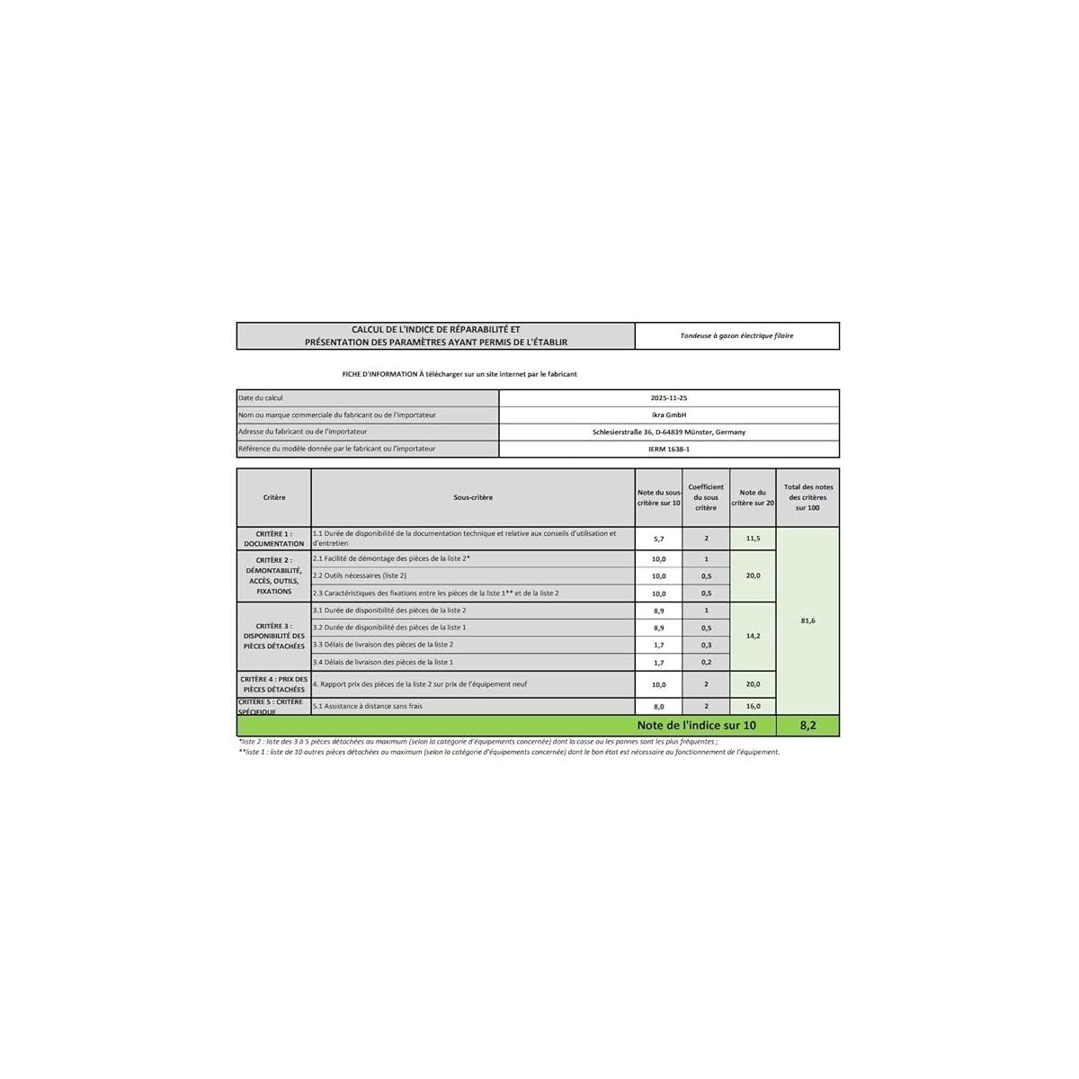IKRA tosaerba elettrico IERM 1638 U, scatola di raccolta 45l, larghezza di taglio 38cm, altezza di taglio regolabile in 5 posizioni 25–65mm
