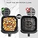 PINTAUR Square Silicone Air Fryer Liners 2 Pack, Compatible with Ninja AF141 181, 8.5 Inch Air Fryer Liners for COSORI 5-6.5 QT, Reusable Silicone Basket, Air Fryer Accessories