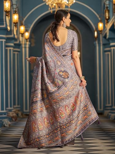 Image of SWORNOF Womens Kanjivaram Banarasi Silk Saree Kanchipuram Patola saree