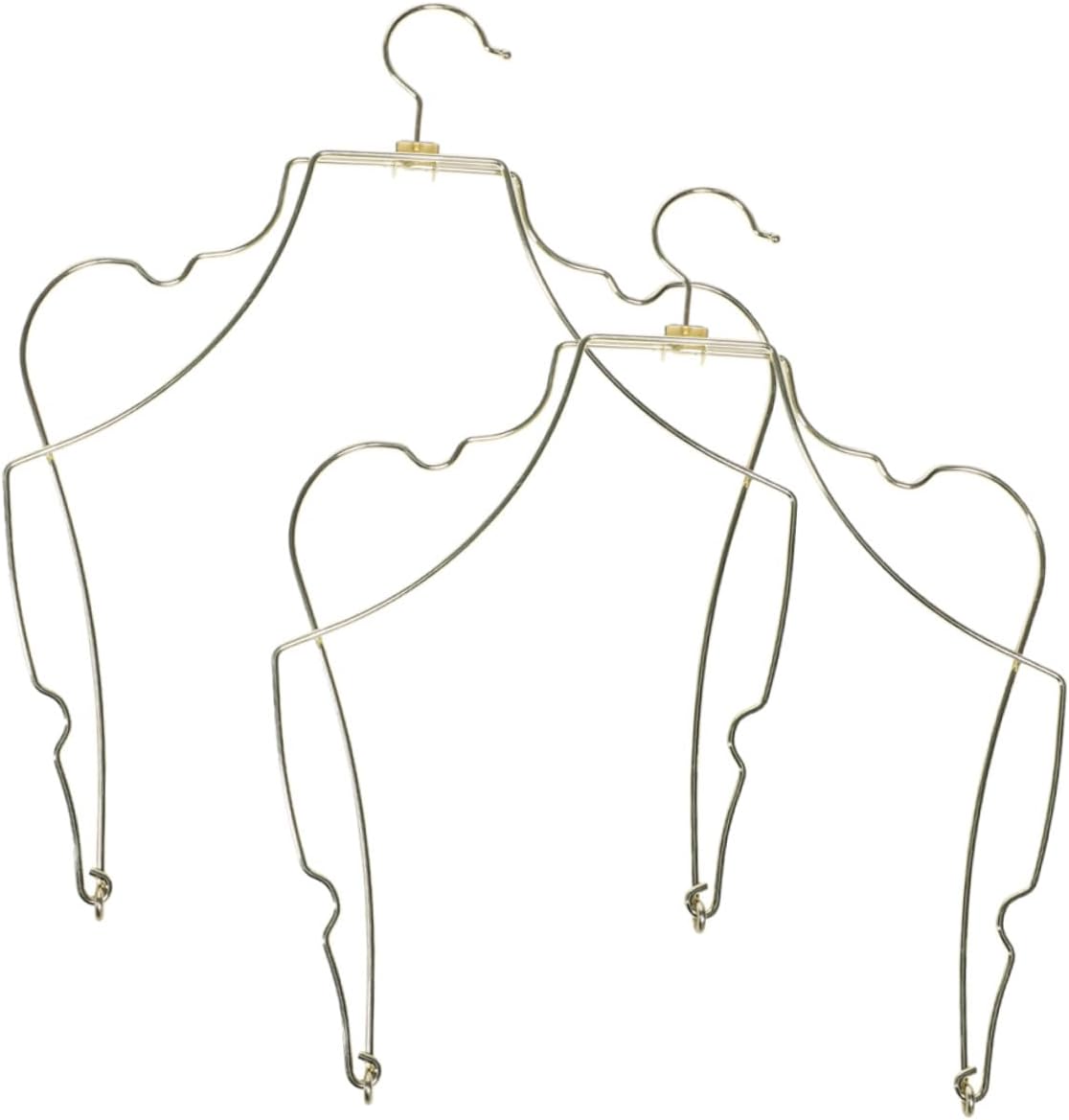 2pcs Metal Swimsuit Hangers for Display, Foldable Bathing Suit and Two-piece Clothes Hangers, Gold Metal Dress and Organizer for Retail and Home Use