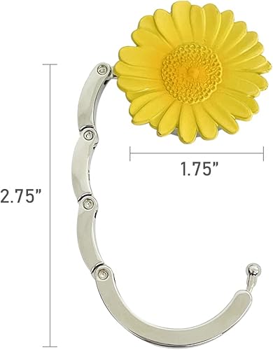 Miniatura 7 de Wrapables Percha escénica con gancho para bolso, colgador de mesa plegable para bolso, girasol