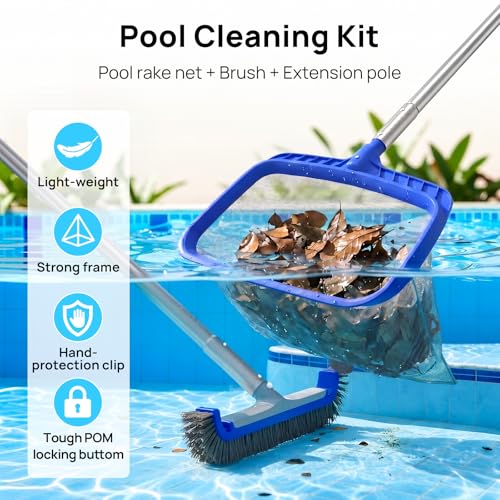 Consciot Pool Cleaning Kit, incl. Net, Brush, Pole, Dispenser & Test Strip by Consciot - Image 2