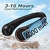 CIVPOWER Neck Fan: Portable Personal Neck Cooling Rechargeable Bladeless Fan - Hands Free 3 Speed 4000 mAh Battery USB Operated Wearable Headphone Design - Gift for Men Women Outdoor (Black)