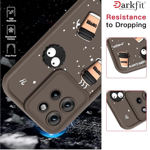 Image of Back Case Cover Compatible with Motorola Edge 50 Neo | Cute Fun Cartoon Ball 3D Coffee Silicone Case | Body Protection | Camera Protection | Shock Proof | Color Brown | Pack of 1