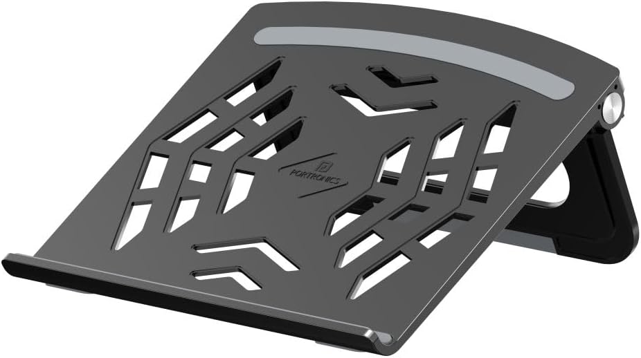 Portronics My Buddy Hexa 5 Laptop Stand with Foldable & Ventilated Design, Ergonomic Elevation, Anti-Slip Silicon Pads and Lightweight Body for Upto 15.6” Laptops & MacBooks (Black)