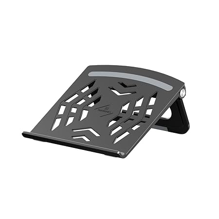 Portronics My Buddy Hexa 5 Laptop Stand with Foldable & Ventilated Design, Ergonomic Elevation, Anti-Slip Silicon Pads and Lightweight Body for Upto 15.6? Laptops & MacBooks (Black)