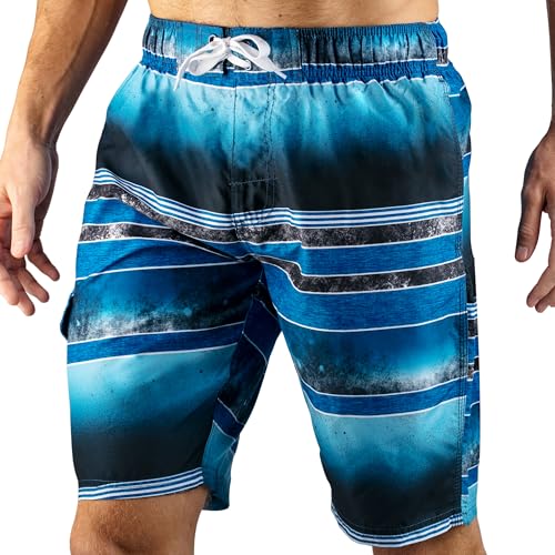 Image of Kanu Surf Men's Big Viper Extended Size Stripe Swim Trunk