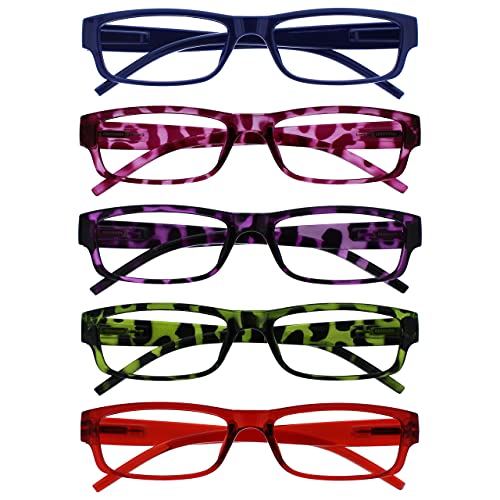 The Reading Glasses Company Gafas De Lectura Valor Pack 5 Ligero Hombres Mujeres Azul Rosa Púrpura Verde Rojo Rrrrr32-3456Z +2,50 5 Unidades 106 g