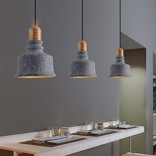 Chandelier industriel E27 béton suspension plafond cuisine - 6
