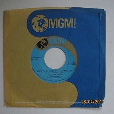 The Osmonds 45 RPM Down By the Lazy River / He's the Light of the World