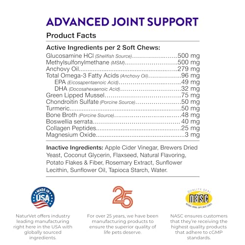 Evolutions by NaturVet Advanced Joint Support 90ct Soft Chews for Dogs - Anchovy Oil, Bone Broth, Collagen, Glucosamine, Turmeric, MSM - Helps Support Synovial Fluid, Cartilage, Connective Tissues - Thumbnail 7