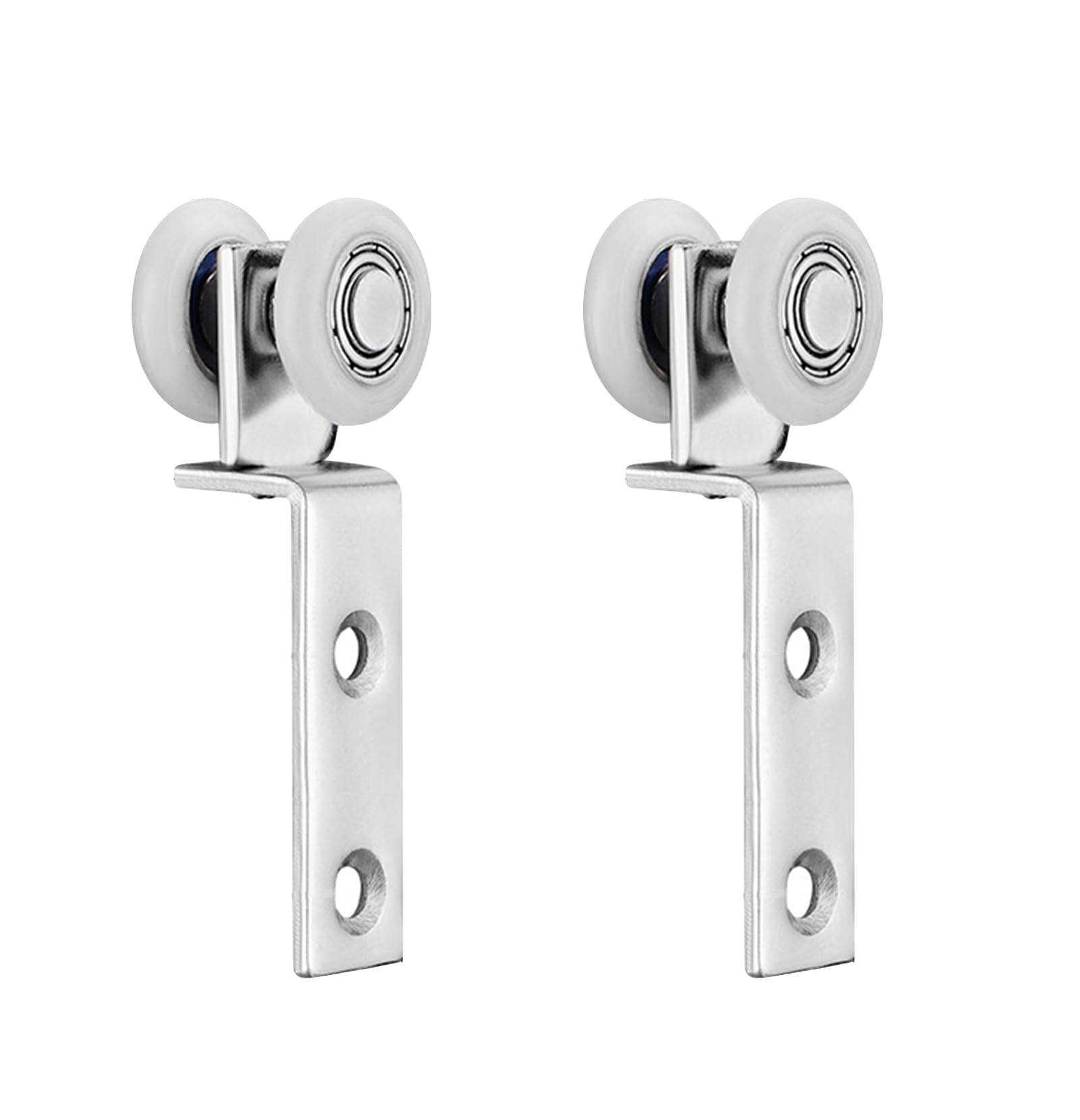 Bamyli 2 x 20 mm roller curtain roller, for rail with wheels, runners for sliding doors, mute side hanging wheel with bearing, for runners, sliding door, angle mounting