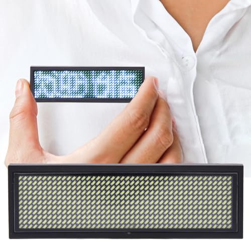 Insignia de Nombre LED con Logotipo Chino de 4 Caracteres, Pantalla Electrónica Desplazable, 93x30x6mm, Batería 180mAh, Blanco, 110-240V, Plástico ABS