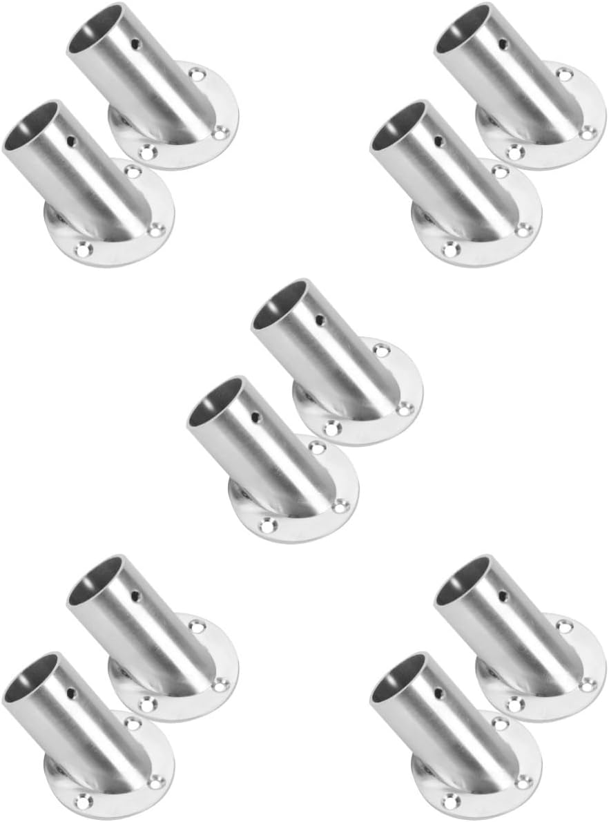 10pcs Closet Rod Holders Pole Sockets Flange for Wall Mounting and Stable Bathroom Bedroom Closet