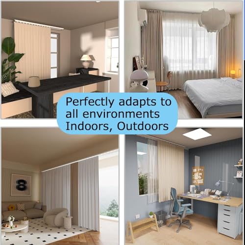 Miniatura 7 de 1m-7m Riel De Cortina Doble, Barra Curtain Track Techo Corredera De Aluminio Personalizable, Puede Colgar Cortinas Pesadas, Vía Recta Pista Para Pérgola, Cenador, Cortinas, Bañera White,1m