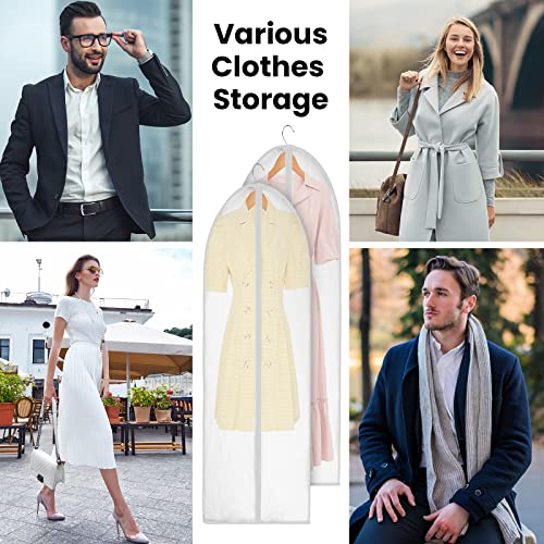24 Pieces Long Garment Bag For Hanging Clothes Dress Bag Bulk, Lightweight Clear Full Zipper Clothes Bags Waterproof Dress Bag Garment Covers For Women Coat Gown Closet Storage Travel (24 X 60 Inch) #TOP5