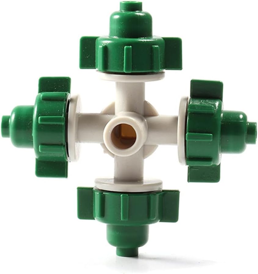 Gardening Irrigation Dripper 10 Sets of Cross-atomizing Irrigation Nozzles with Anti-drip 4 Nozzle Spray Nozzles Garden and Lawn Micro-Irrigation System IT217