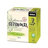 Ssanggye Organic Green Tea 1.2g x 40 Tea Bags, 100% Natural Premium Korean Herbal Tea Soft Deep Rich