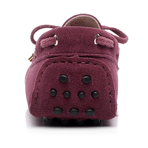 Image of ANUFER Women's Classic Suede Penny Loafers Comfort Handmade Slipper Moccasins