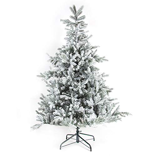 Kaemingk Xmas Everlands Frosted Artificial Grandis Fir Christmas Tree 6ft, Polyvinyl Chloride, Multi-Coloured, 7ft (210cm)
