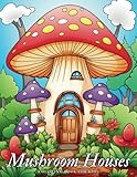 mushroom houses: coloring book for kids, mushroom coloring book