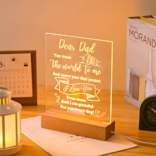 Choieo Night Light Gifts For Dad, Dad Gifts From Daughter Son, Dad Gifts For Father's Day, Christmas Gifts For Dad, Anniversary Thanksgiving Birthday Gifts For Dad (You Mean The World To Me) #TOP2
