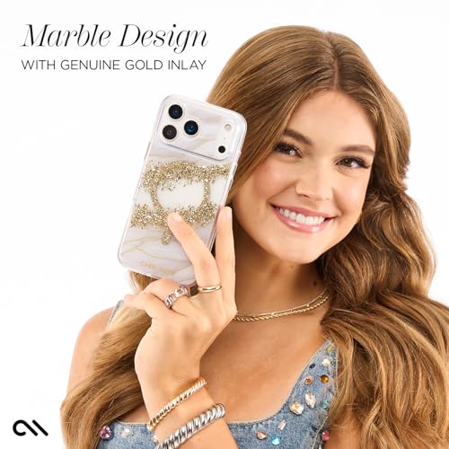 Image of Case-Mate iPhone 17 Pro Case - Karat Granite | Compatible with MagSafe - Stylish Marble Phone Cover with 12ft Drop Protection - Magnetic Phone Cover for iPhone 17 Pro