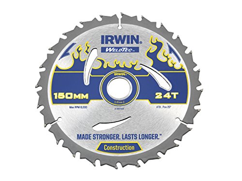 IRWIN IRW1897349 150 x 20mm 24-Teeth Weldtec Circular Saw Blade with ATB Tooth Grind