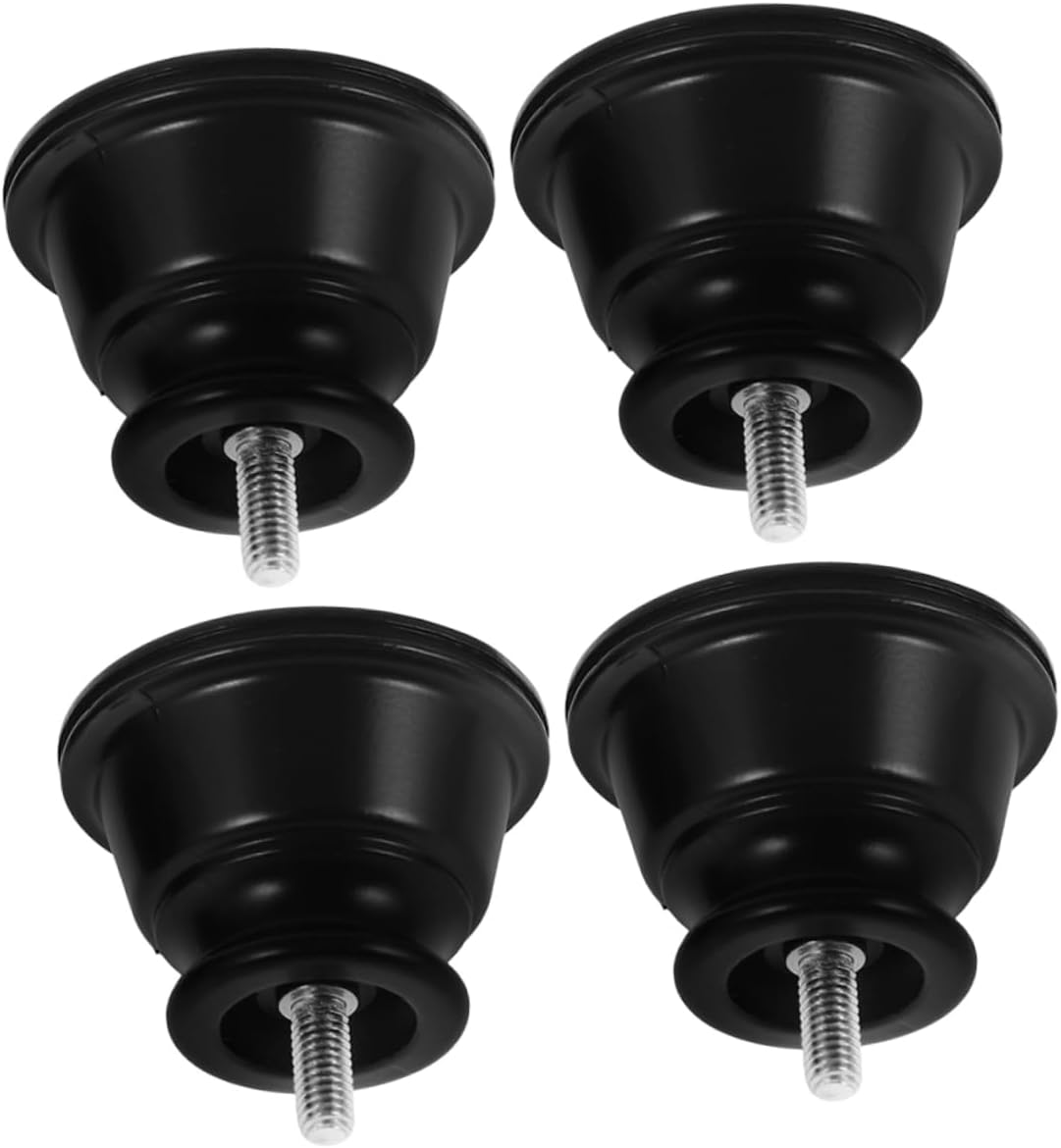 ERINGOGO Curtain Rod Plugs 4 Pack Plastic Window Treatment Finials Decorative End Caps Black