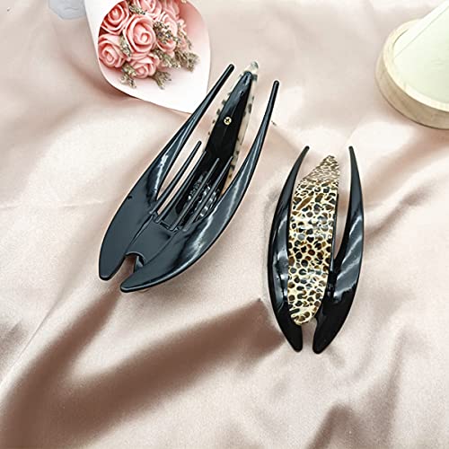 Yusier 3Pcs 5Inch Large French Tortoiseshell Hair Clip Hair Barrettes For Women Acetate Plate Duckbill Clips Dovetail Ponytail Clip #TOP3