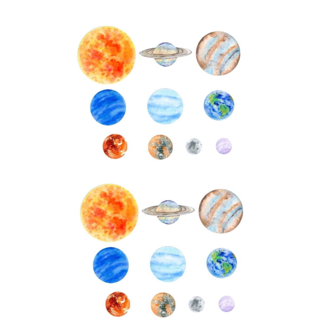 Sticker mural lumineux système solaire pour créer une ambiance galaxie au moment du coucher
