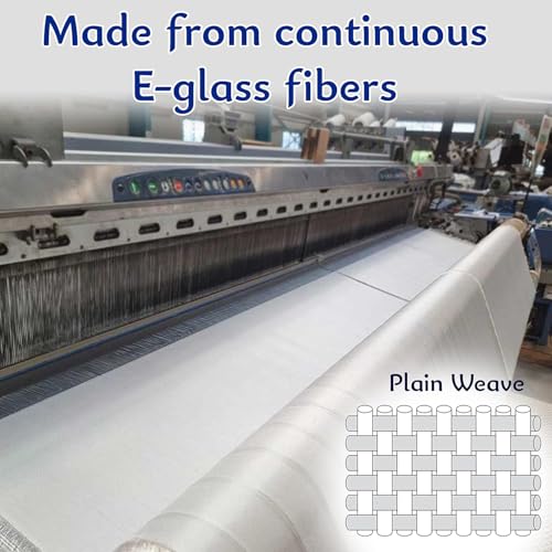 Image of Woven Roving Fiberglass Sheet Roll - 200 GSM-E-glass Fabric 50 inch x 12 Ft - fiberglass cloth For Composite Reinforcement, Resin Work, Waterproofing, Boats, Automobiles, Pool & Structural Repairs