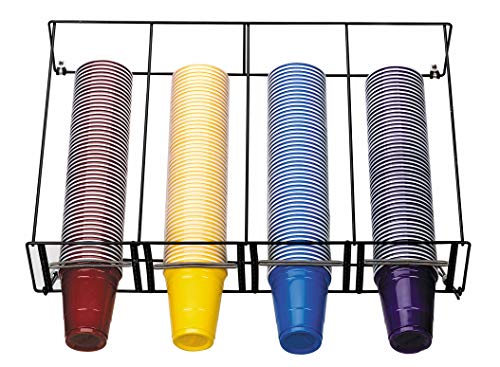 Dispense-Rite WR-CT-OVRHD Four Section Horizontal Overhead Wire Rack Cup Dispenser
