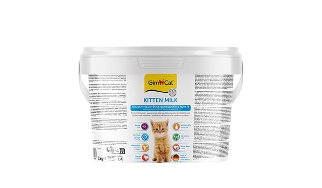 GimCat Kitten Milk sustituto de la Leche Materna - Leche de Gato con taurina y Calcio - 1 Cubo (1 x 2 kg)